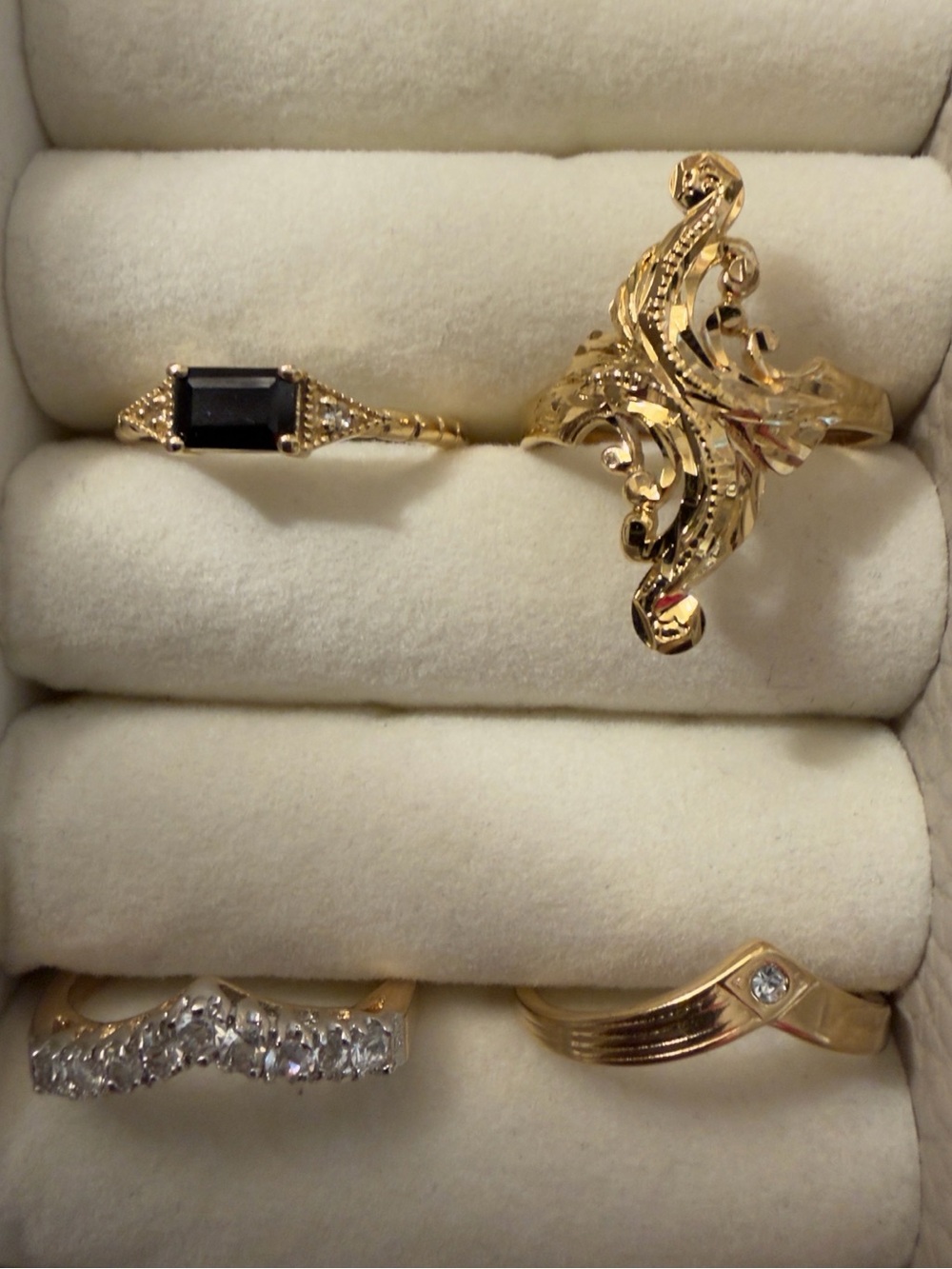 Bundle of 4 Gold Plated Size 7 Rings